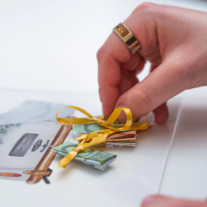 "Just Married" - Personalisierte Acryltafel als Geldgeschenk