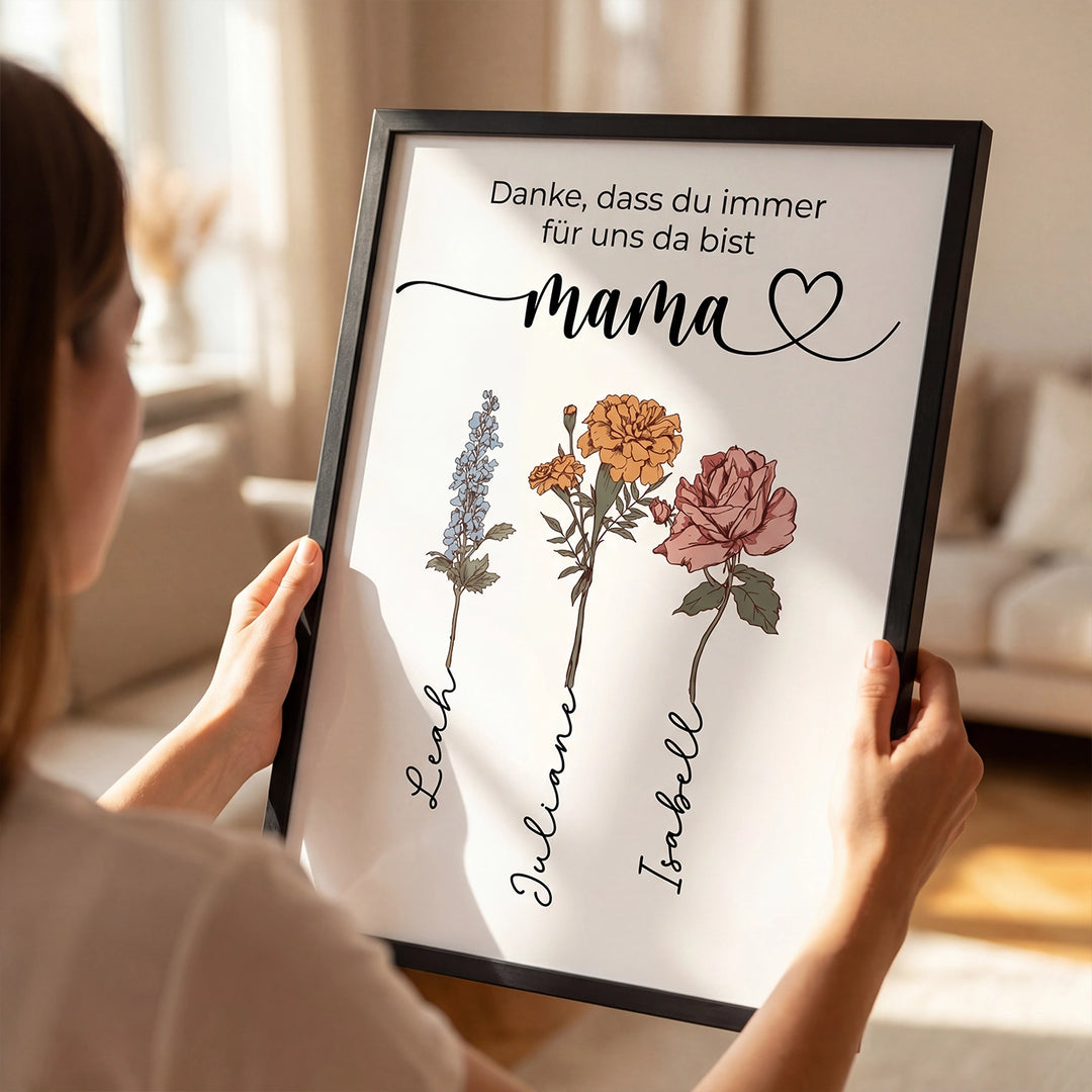 Personalisiertes Poster "Blumen für Mama"