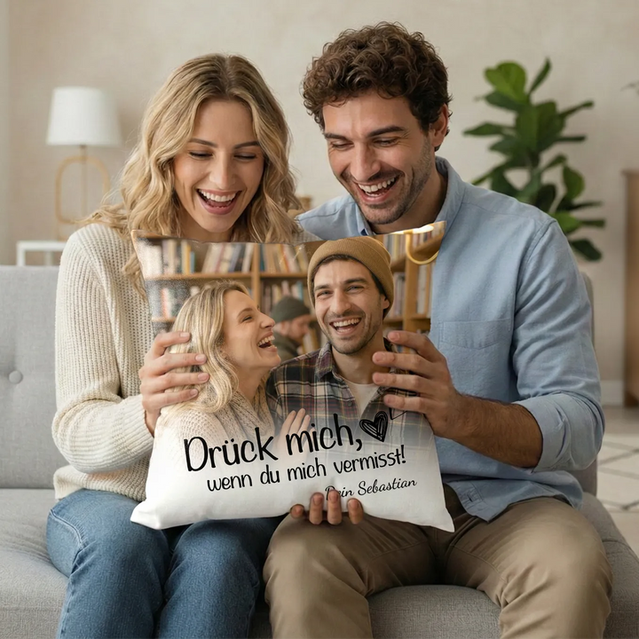 Personalisiertes Kissen "Drück mich"