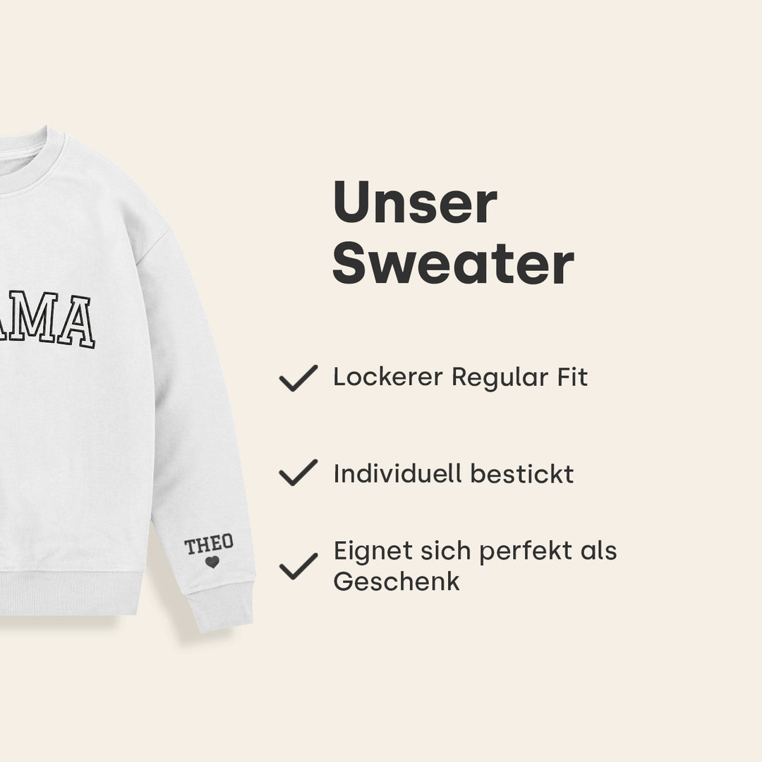 Personalisierter Sweater bestickt "MAMA"
