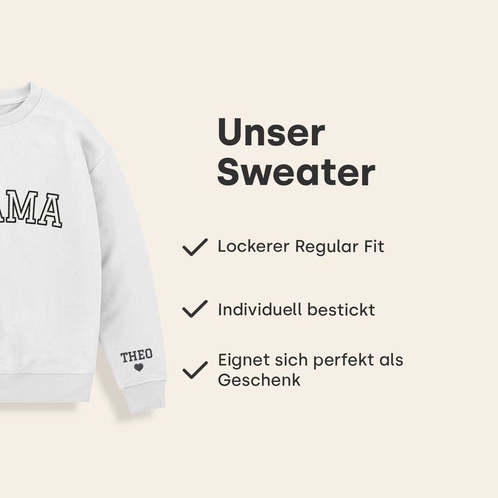 Personalisierter Sweater bestickt "MAMA"