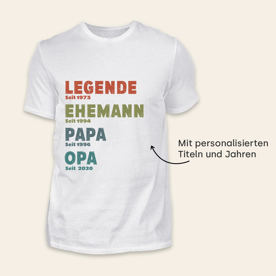 Personalisiertes T-Shirt “Legende, Ehemann, Papa”
