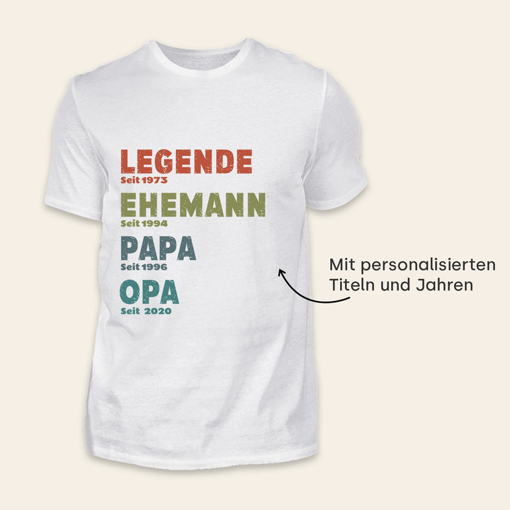 Personalisiertes T-Shirt “Legende, Ehemann, Papa”