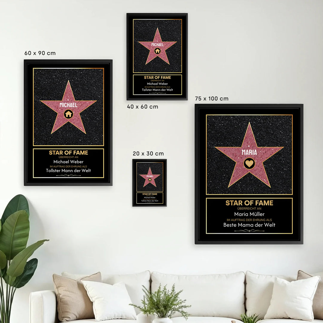 Personalisierte Leinwand "Star of Fame"