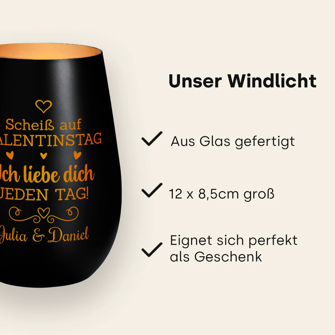 Personalisiertes Windlicht "Valentinstag"