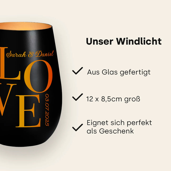 Personalisiertes Windlicht "Love"