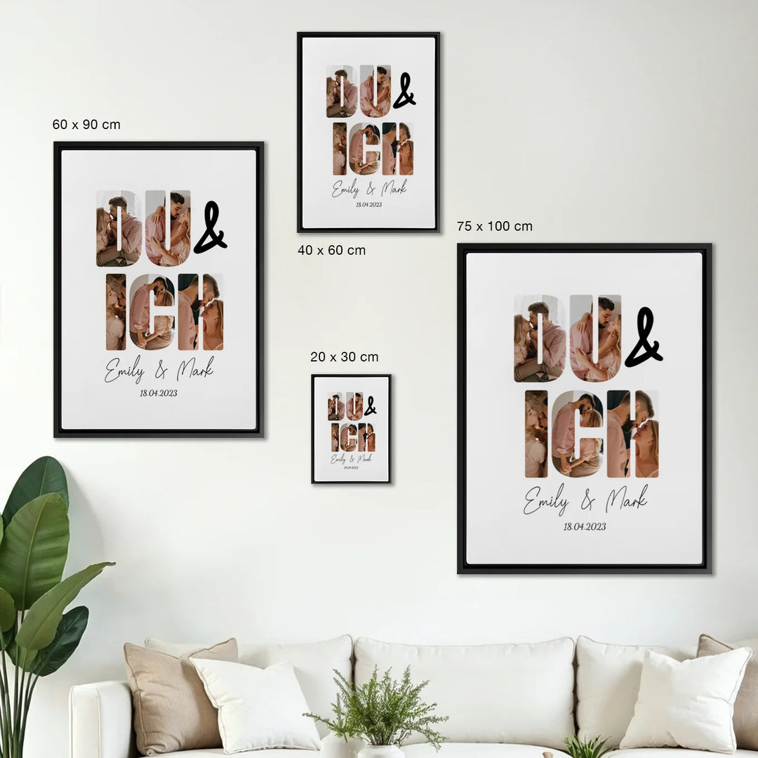 Personalisierte Leinwand "Du & Ich"