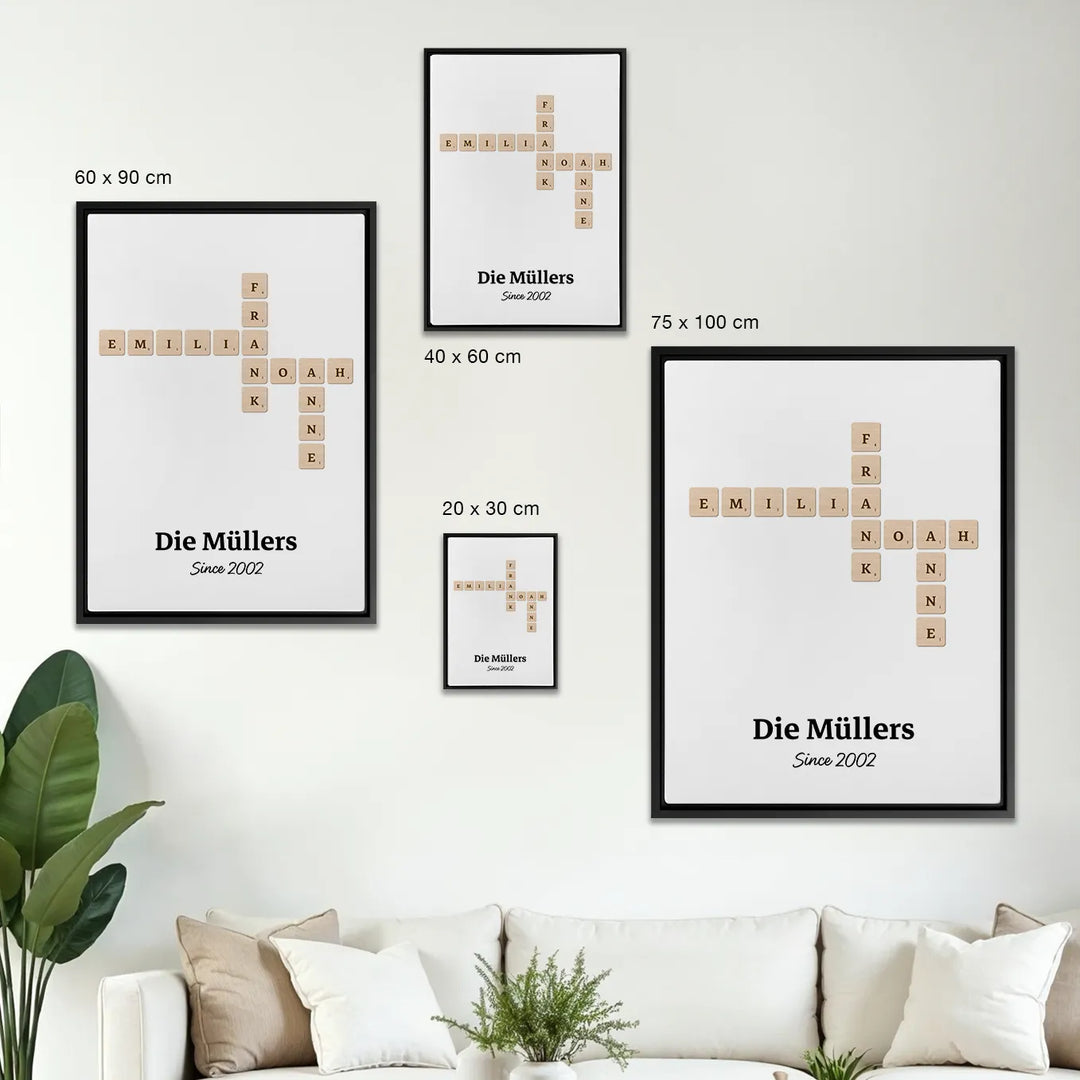 Personalisierte Leinwand "Scrabble"