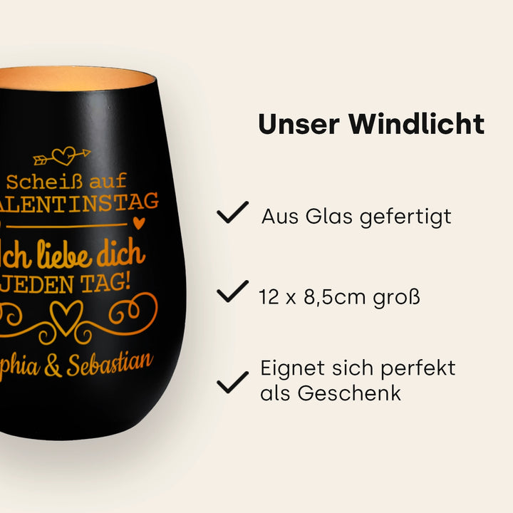 Personalisiertes Windlicht "Valentinstag"