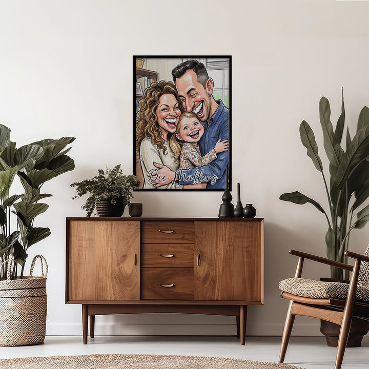 Personalisiertes Poster "Sketch Familie"