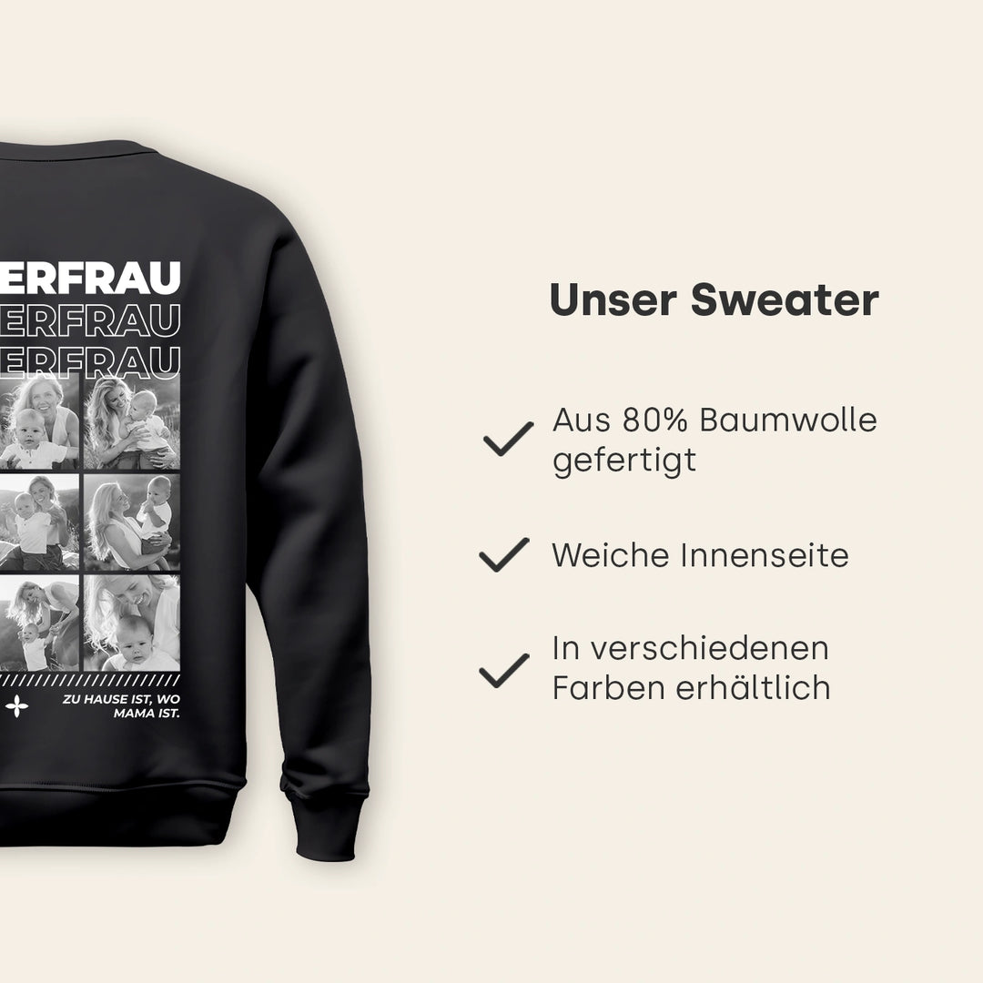 Personalisierter Sweater "Mama" mit Fotos
