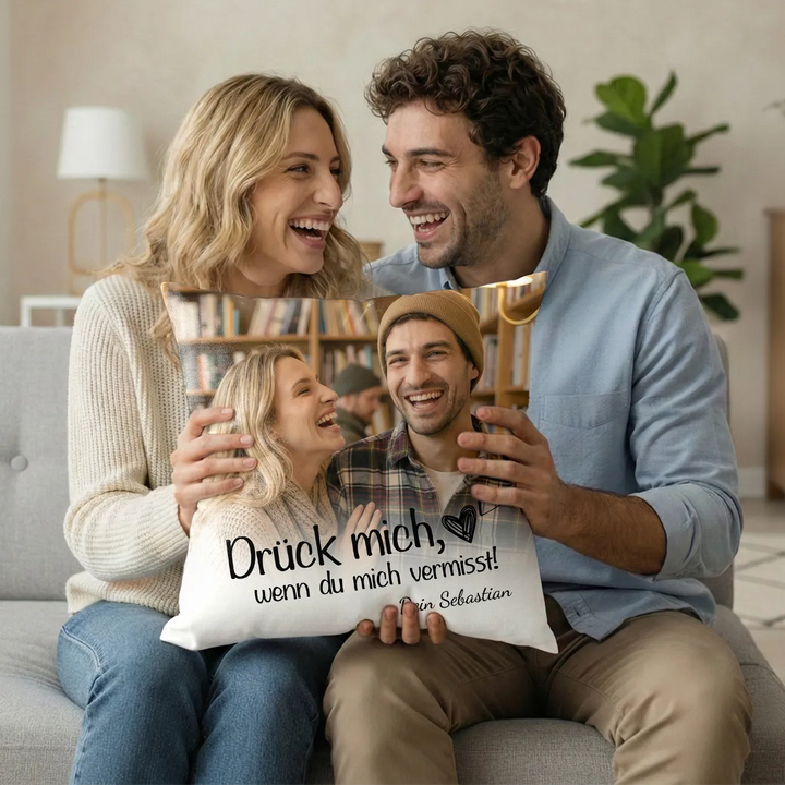 Personalisiertes Kissen "Drück mich"