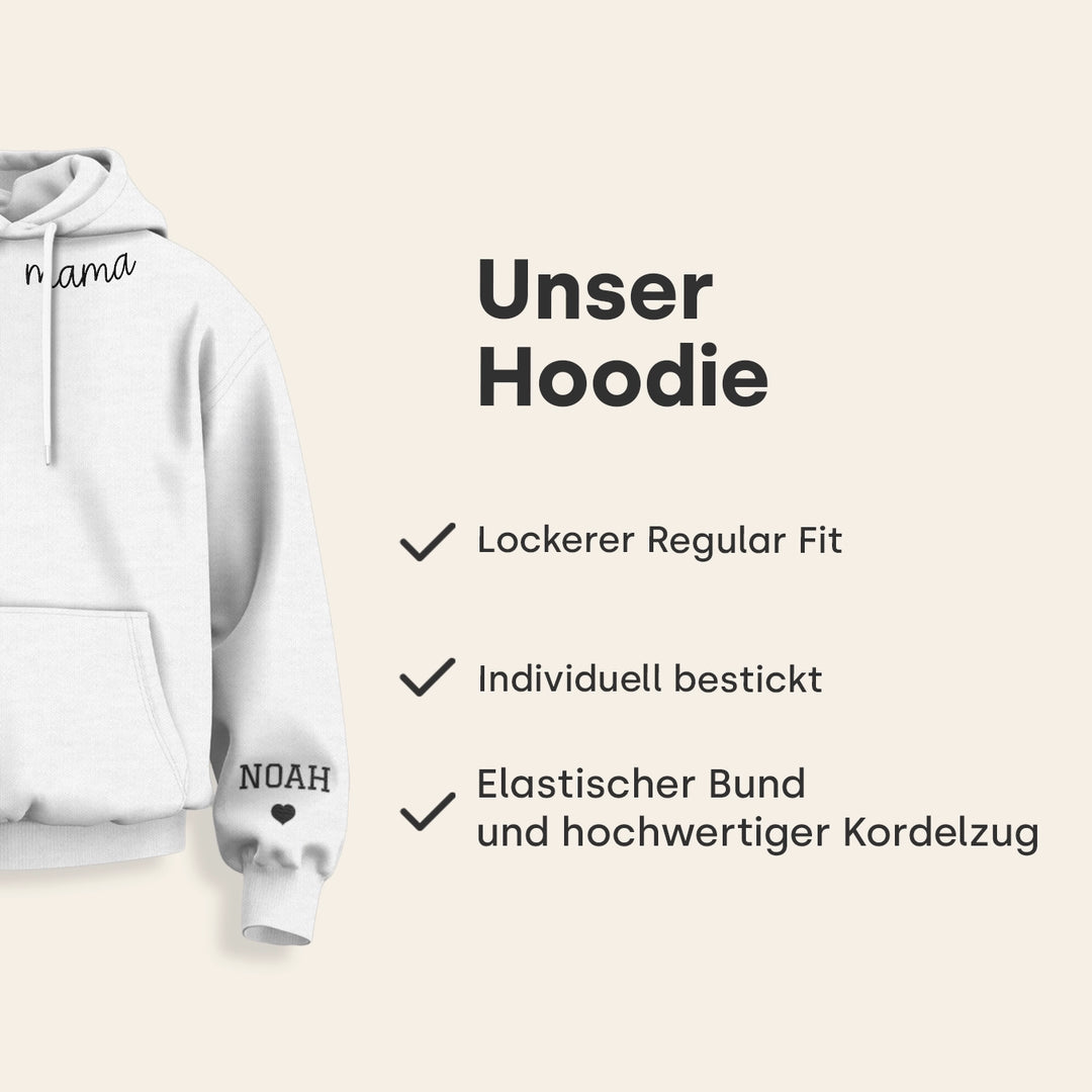 Personalisierter Hoodie bestickt "Für Mama"