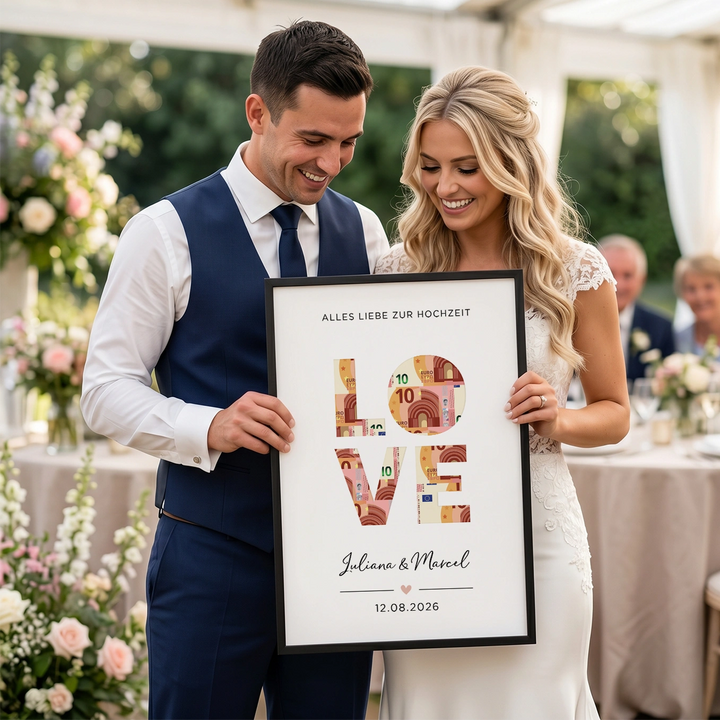 Personalisiertes Geldgeschenk zur Hochzeit "Love"