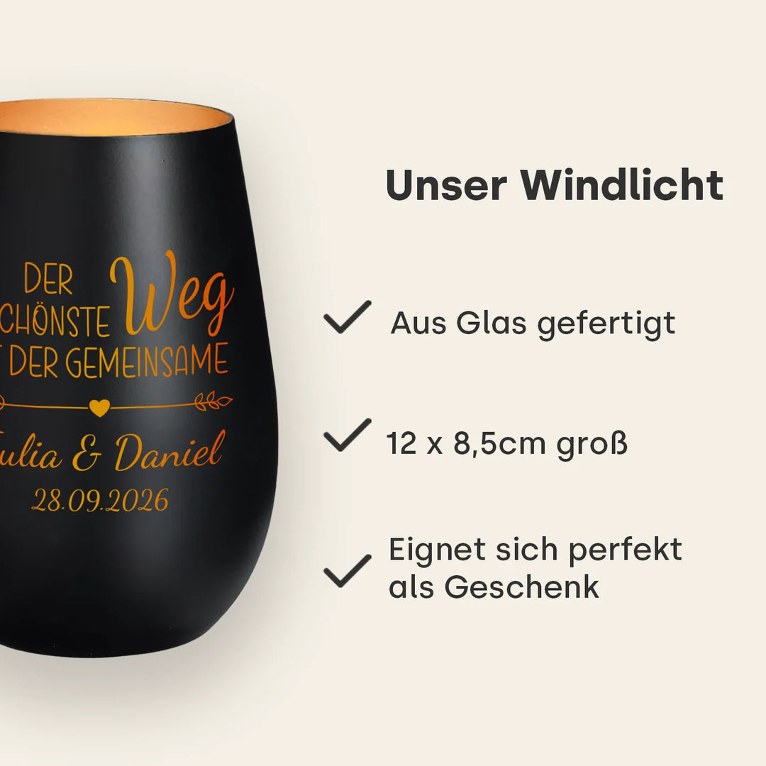 Personalisiertes Windlicht “Gemeinsamer Weg”