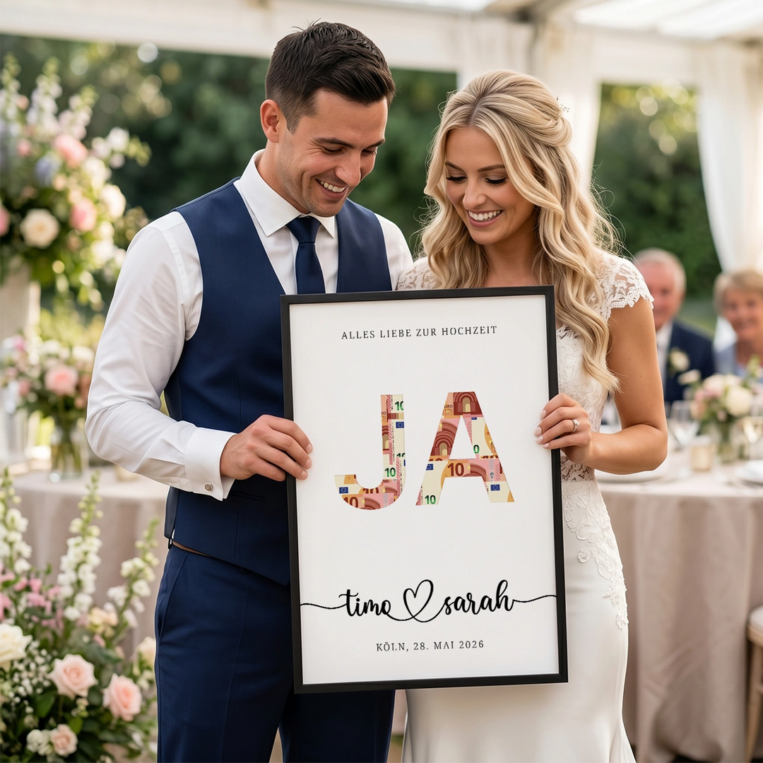 Personalisiertes Geldgeschenk zur Hochzeit "Ja"