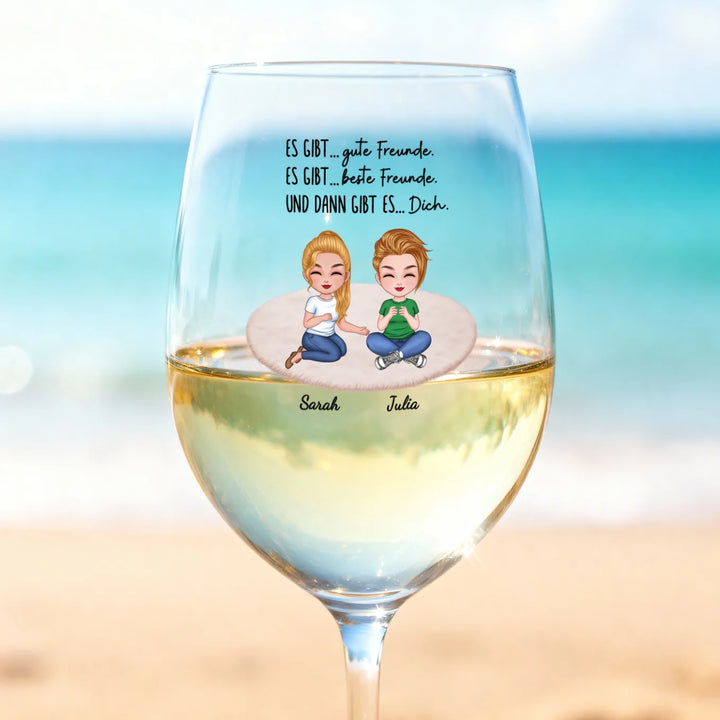 Personalisiertes Weinglas "Besties"