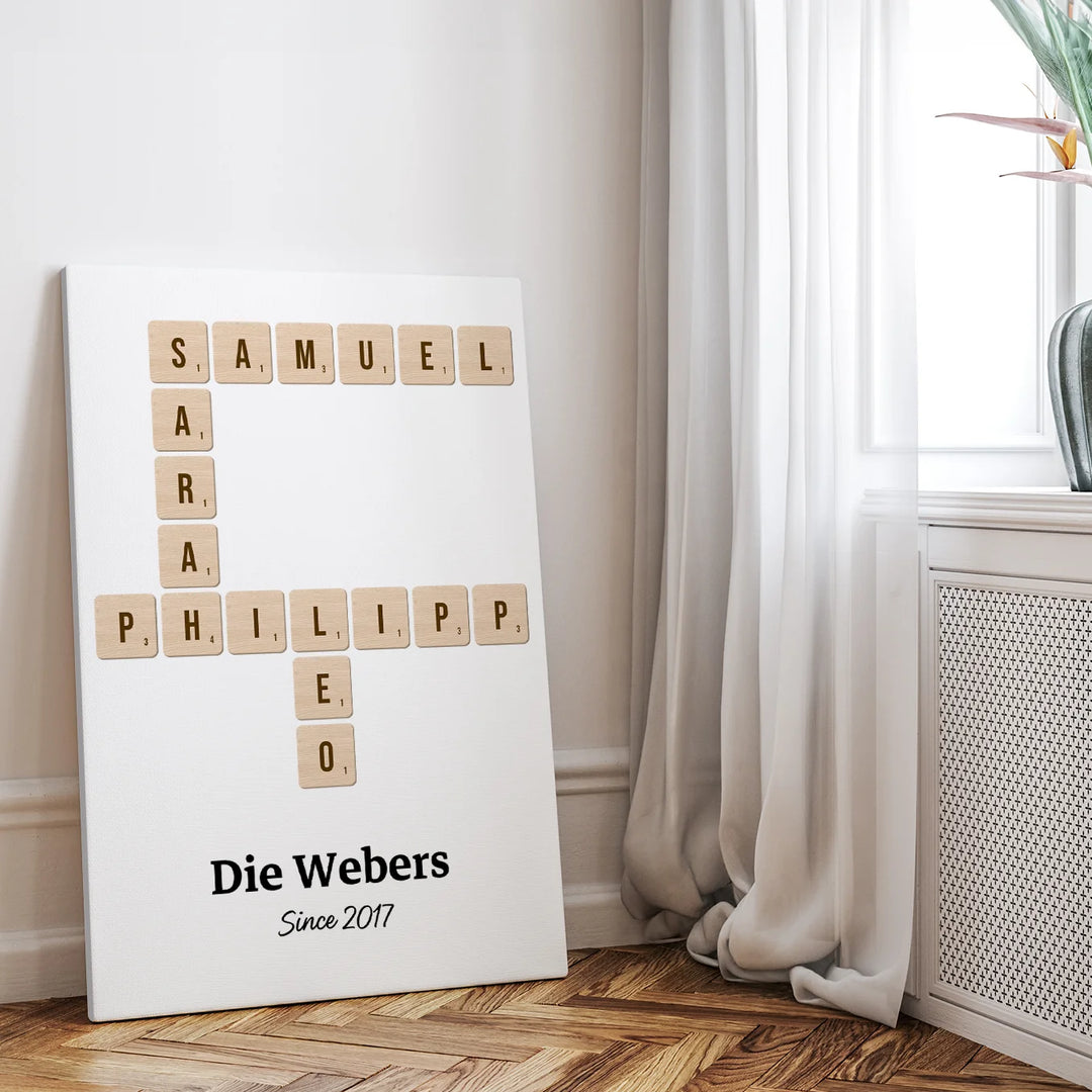 Personalisierte Leinwand "Scrabble" famwalls