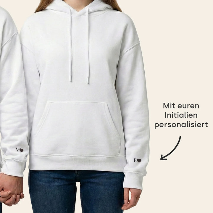 Personalisierte Partner-Hoodies "Herz & Initialen"