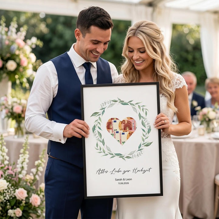 Personalisiertes Geldgeschenk zur Hochzeit "Kranz"