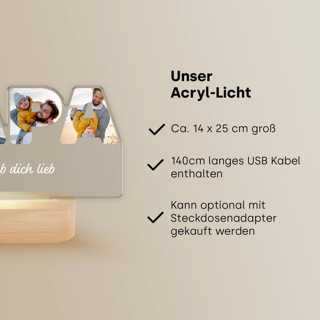 Personalisiertes Acryl-Licht "PAPA"