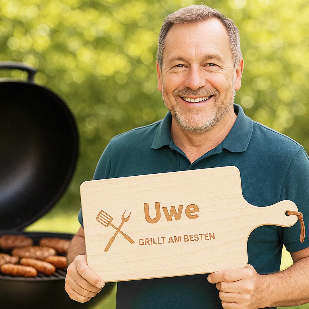 Personalisiertes Schneidebrett "Grillmeister"