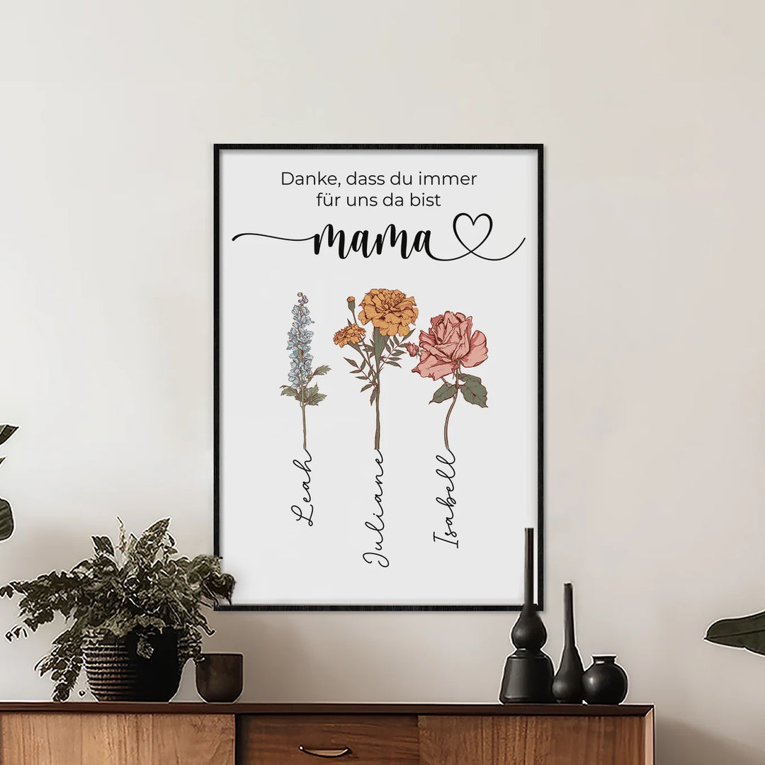 Personalisiertes Poster "Blumen für Mama"