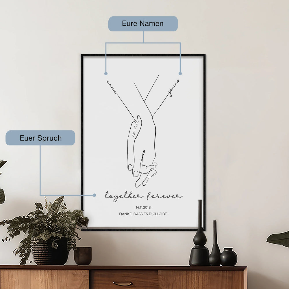 Personalisiertes Poster "Hand in Hand"-1