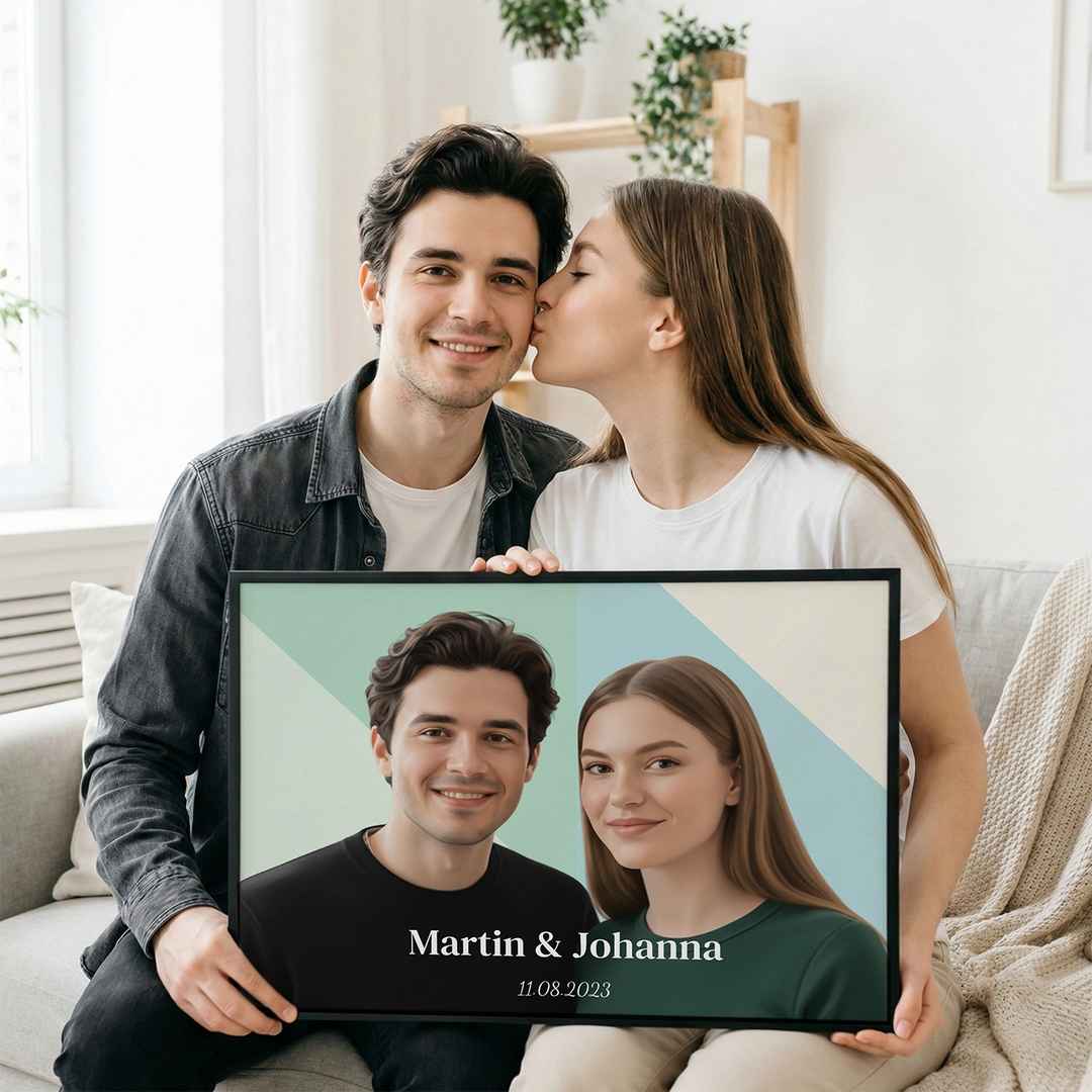 Personalisiertes Poster Aquarell "Euer Foto”