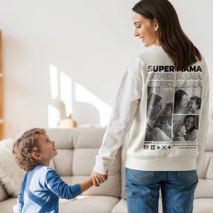 Personalisierter Sweater "Mama" mit Fotos