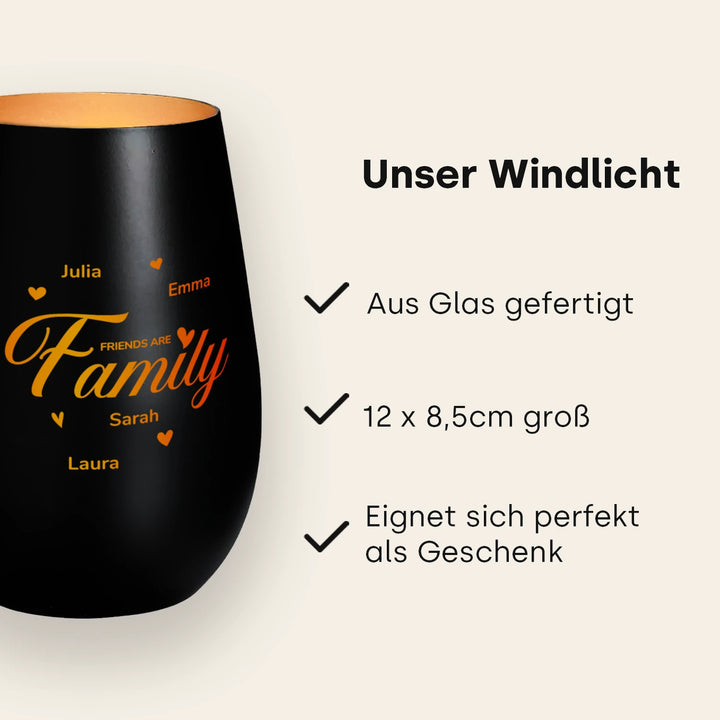 Infografik zum Windlicht: aus Glas gefertigt, 12 x 8,5 cm groß, perfekt als Geschenk
