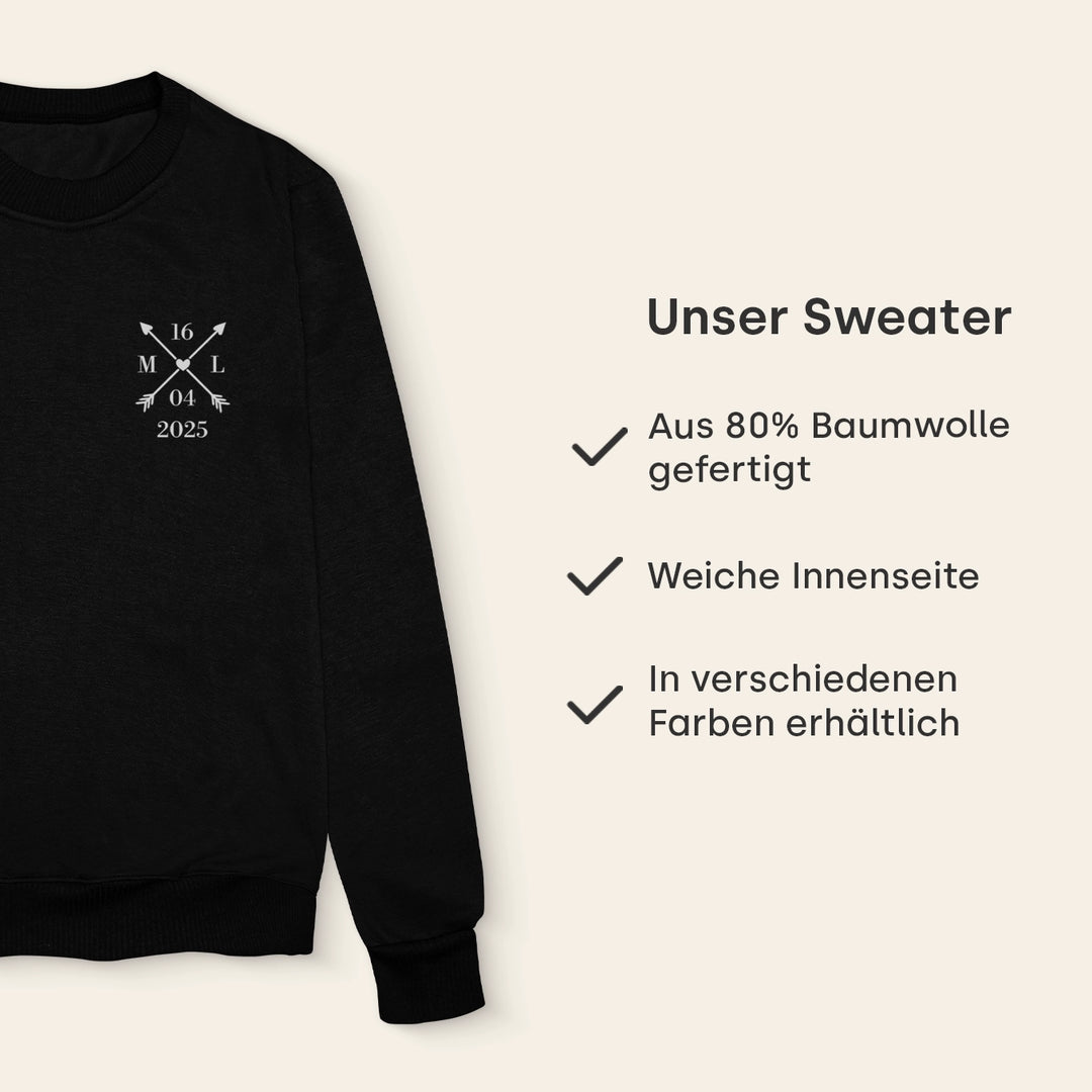 Personalisierter Sweater "Herz & Datum"