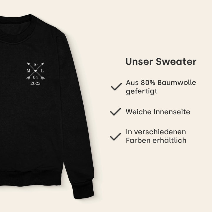 Personalisierter Sweater "Herz & Datum"