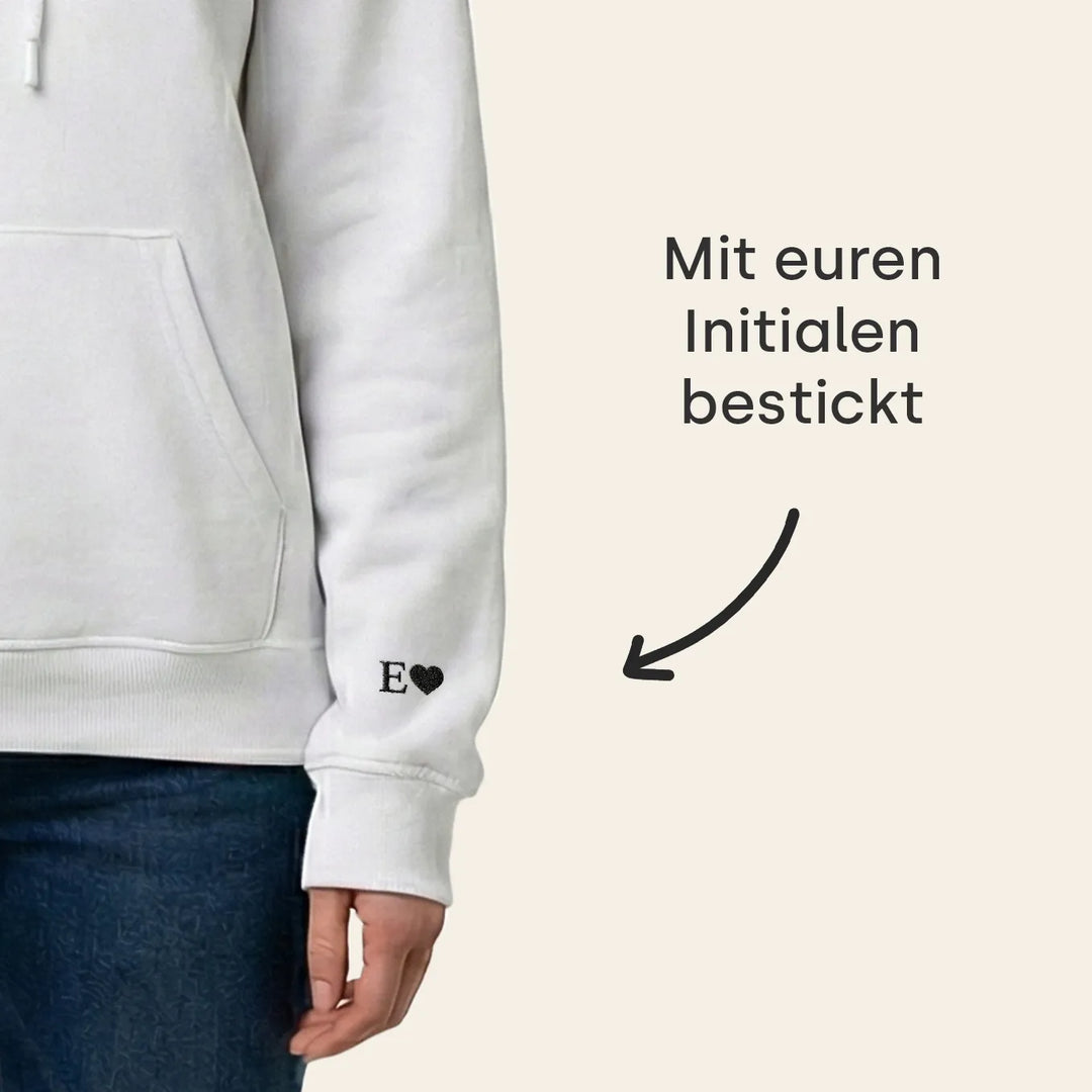 Personalisierte Partnerlook Hoodies mit Stick "Puzzlestück"