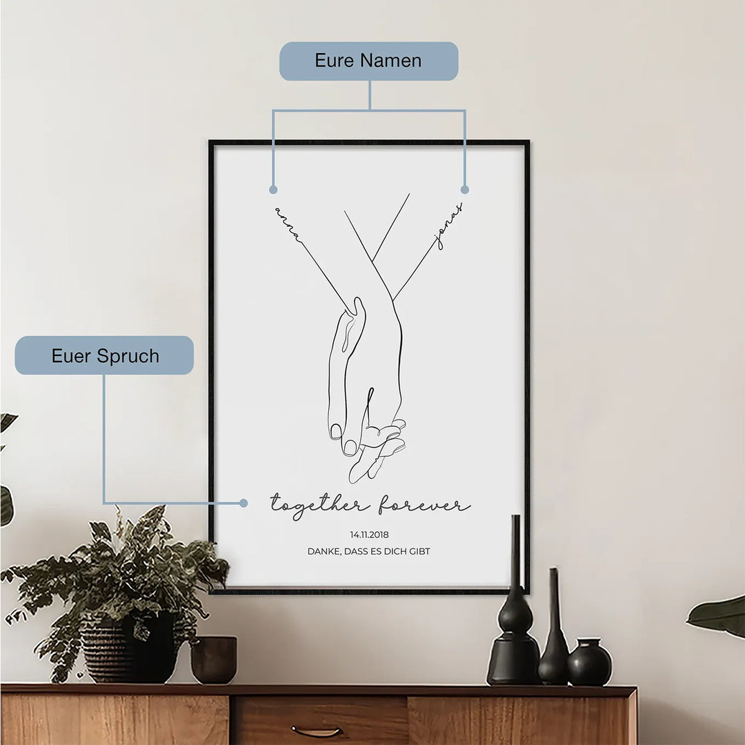 Personalisiertes Poster "Hand in Hand"