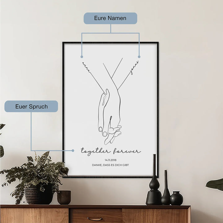 Personalisiertes Poster "Hand in Hand"