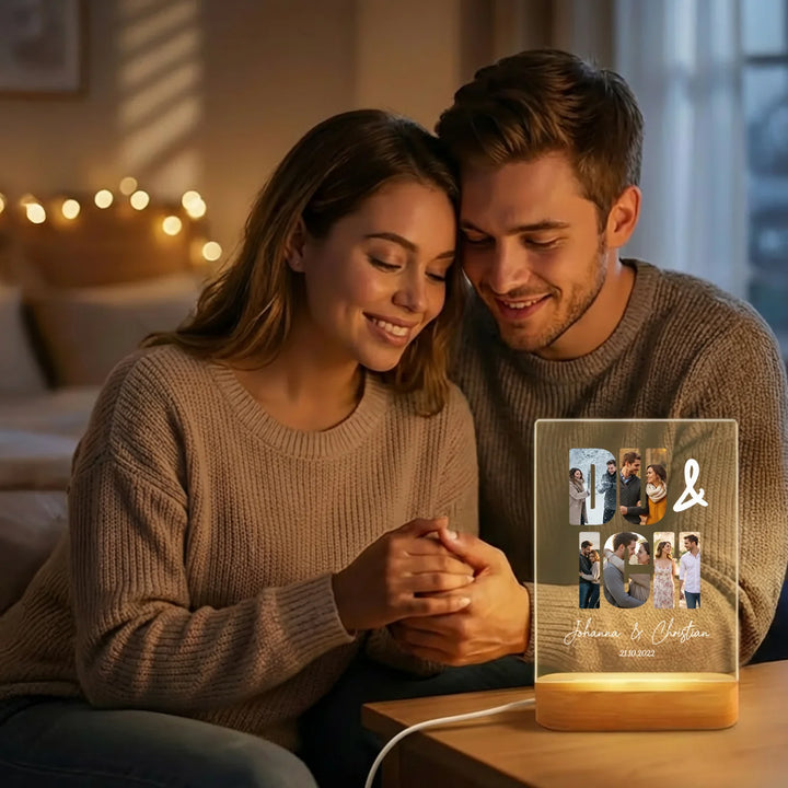 Personalisiertes Acryl-Licht "Du & Ich" | Nachtlicht, Dekolicht, Glowlight