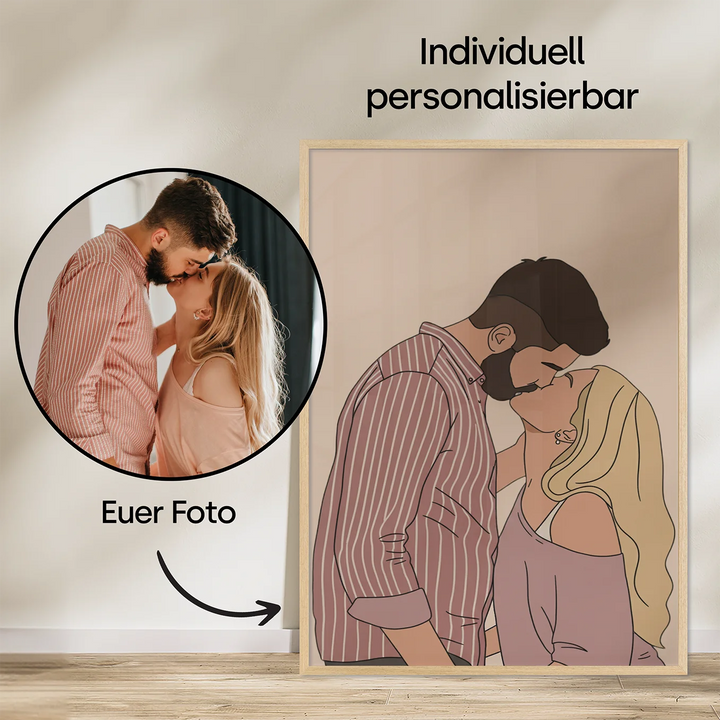Personalisiertes Poster "Pärchen-Zeichnung"