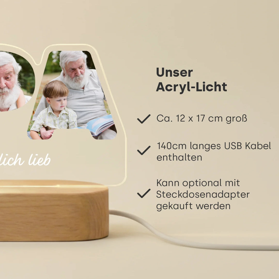 Personalisiertes Acryl-Licht "OPA"