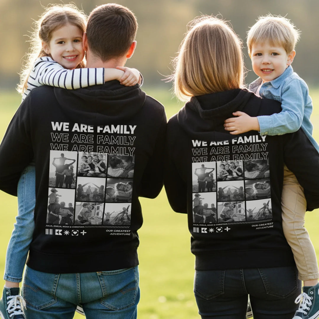 Personalisierter Hoodie mit Fotos "Familie"