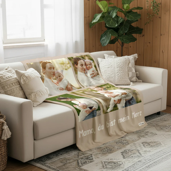 Personalisierte Decke Foto "Mama"