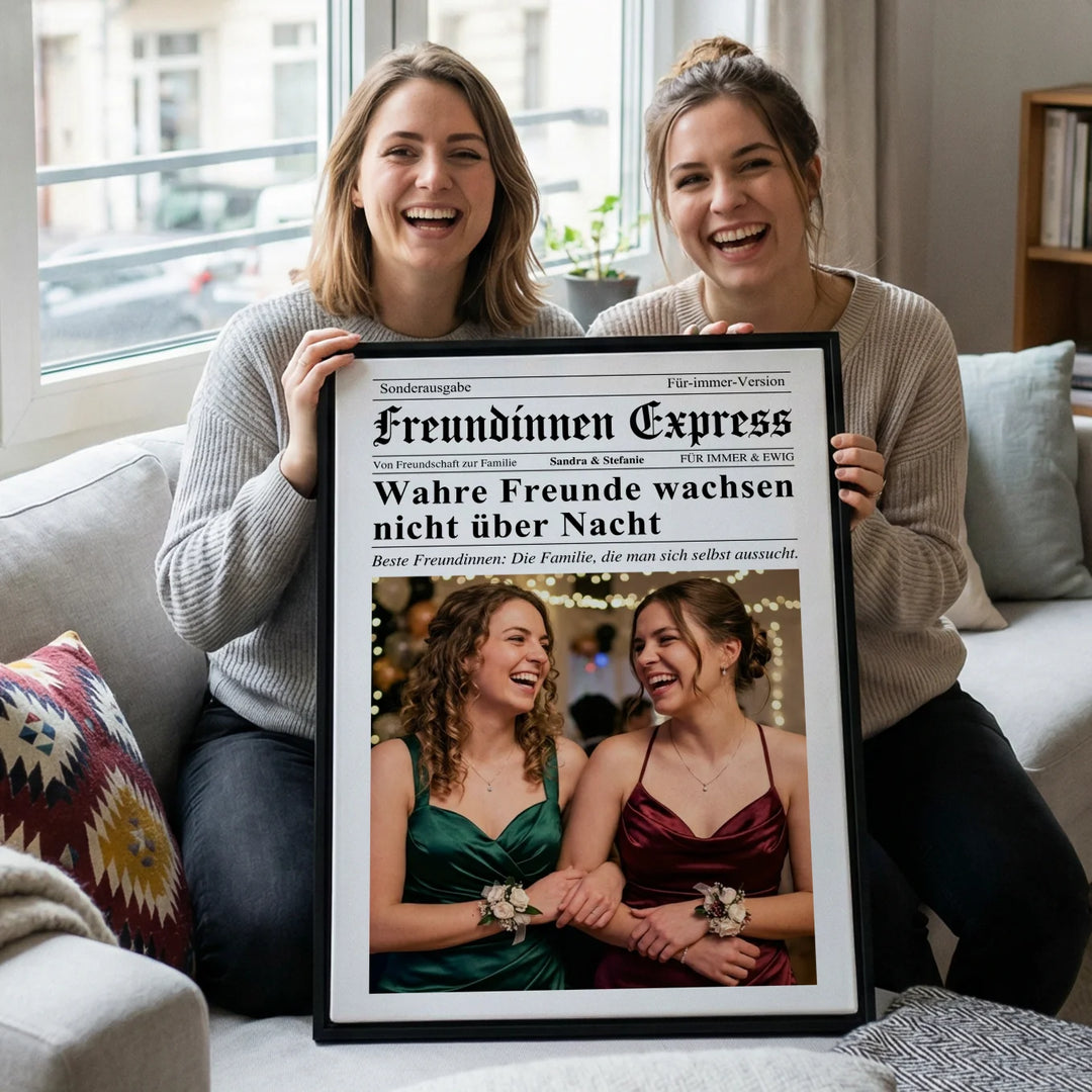 Personalisierte Magazin Leinwand "Besties Times"