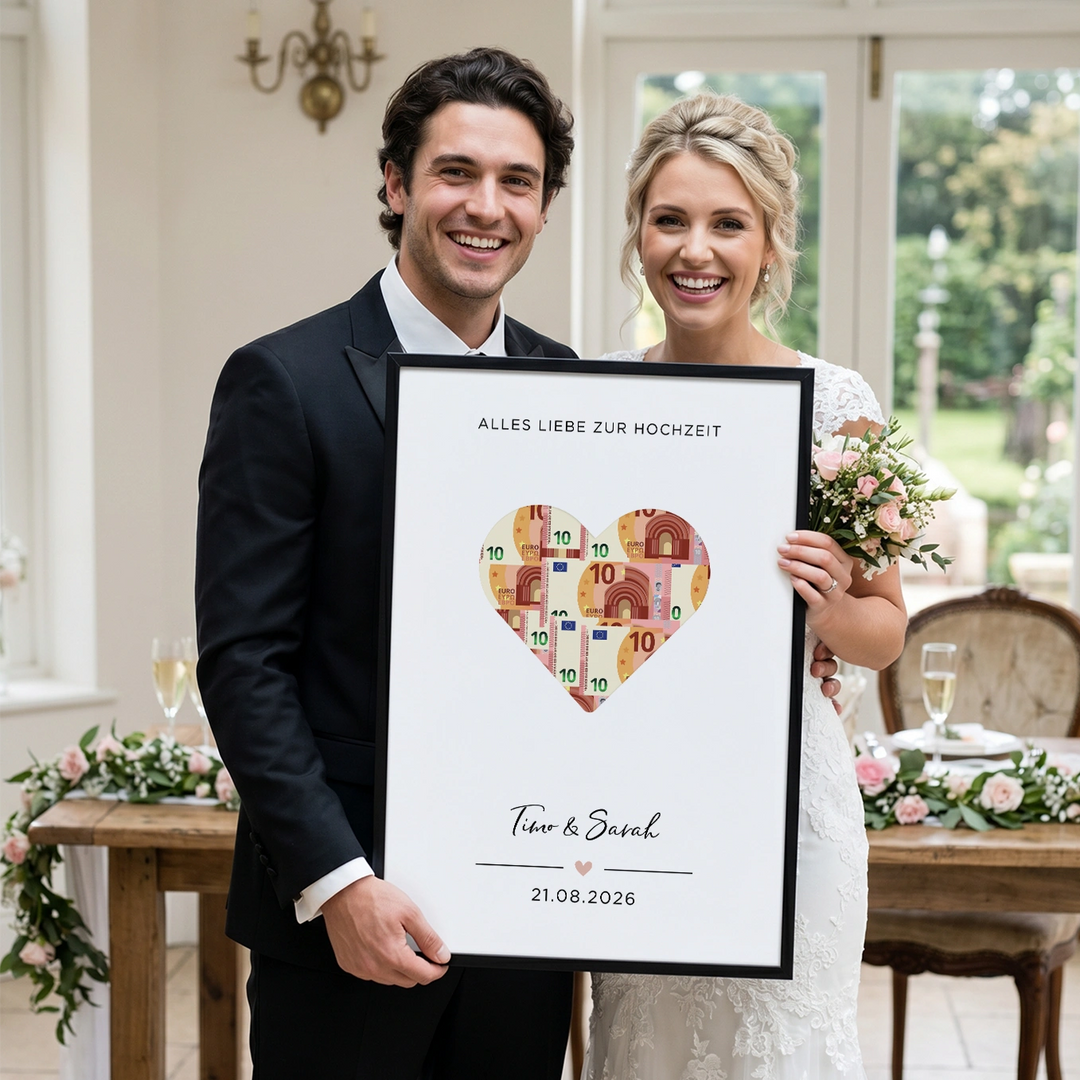Personalisiertes Geldgeschenk zur Hochzeit "Heart"
