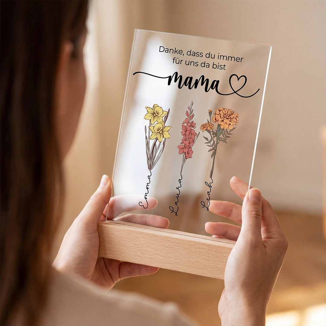 Personalisiertes Acryl-Glas "Für dich Mama"