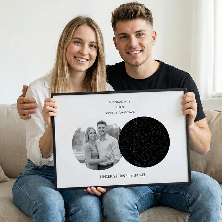 Personalisiertes Poster "Sternenhimmel" mit Foto