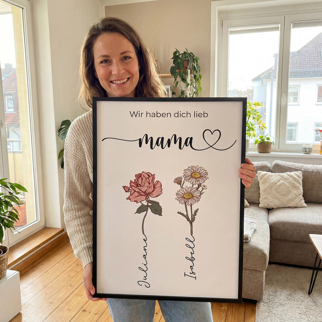 Personalisiertes Poster "Blumen für Mama"