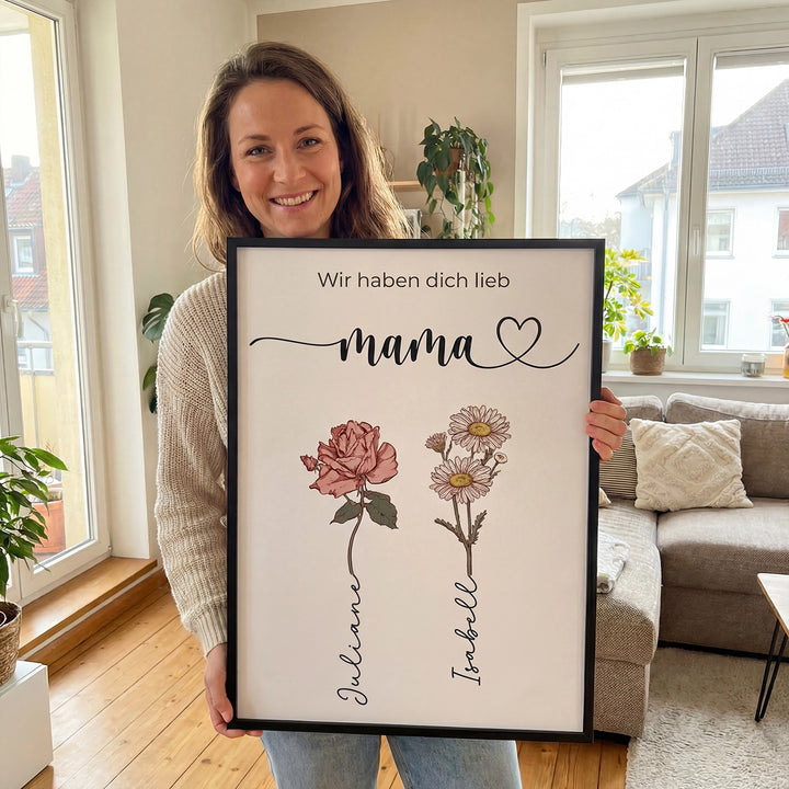 Personalisiertes Poster "Blumen für Mama"