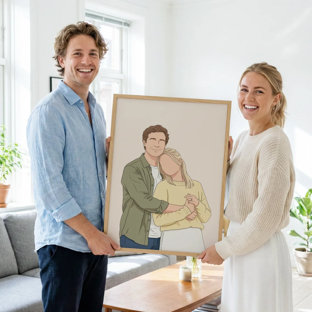 Personalisiertes Poster "Pärchen-Zeichnung"