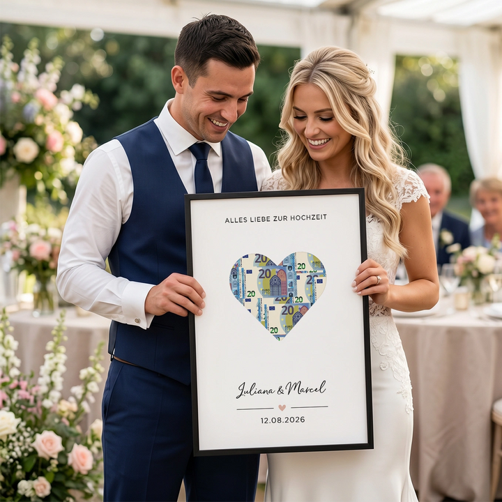 Personalisiertes Geldgeschenk zur Hochzeit "Heart"