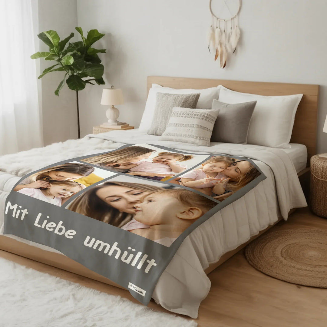Personalisierte Decke Foto "Mama"